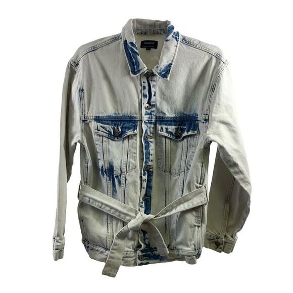 Bardot Oversize Tie Dye Denim Jacket Size 4 - Picture 1 of 15